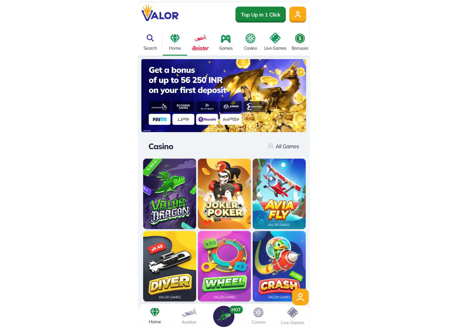 Valor casino app download